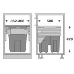 MD40-18GR Double Waste Bins with Soft Closing